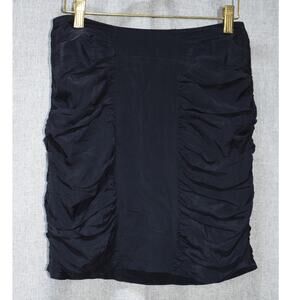 Leifsdottir Black Silk Ruched Mini Skirt Women’s Size 4